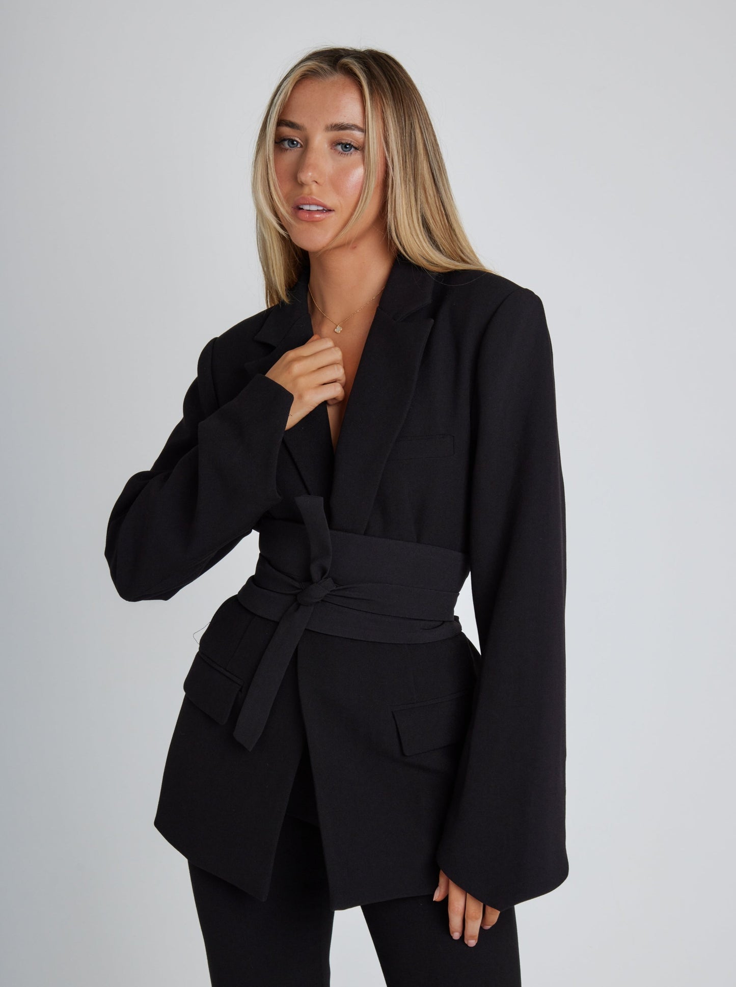 Dam Blazer | Enfärgad | Med Midjebälte