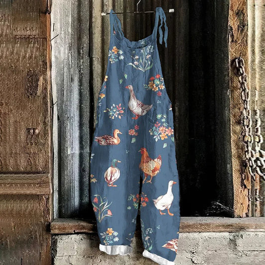 Dam Jumpsuit med Djurtryck och Ärmlös Utformning