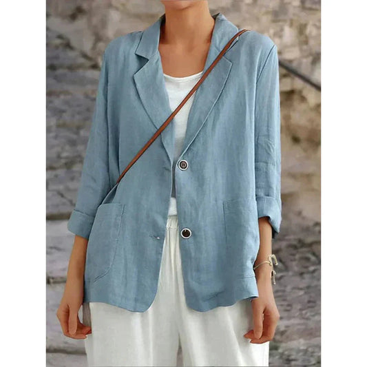 Dam Blazer | Krage i Reversstil | Knäppning