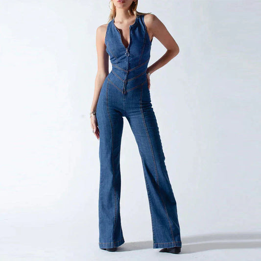 Dam Jumpsuit | Vida Ben, Dragkedja Fram, Öppen Rygg