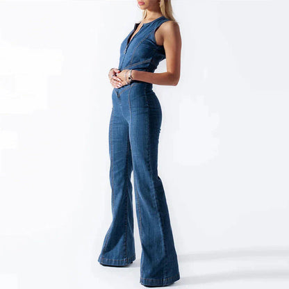 Dam Jumpsuit | Vida Ben, Dragkedja Fram, Öppen Rygg