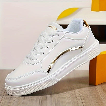 Dam Lågtoppsneakers med Gulddetaljer