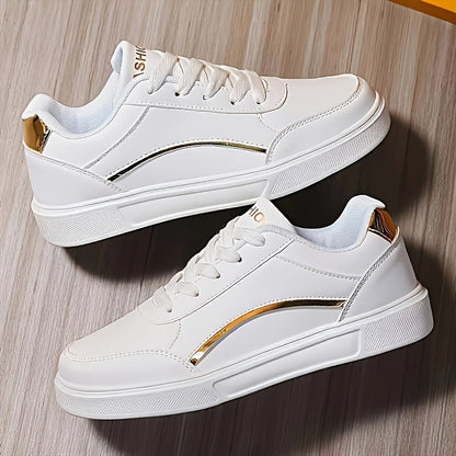 Dam Lågtoppsneakers med Gulddetaljer
