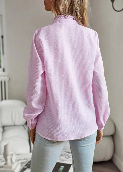 Dam Långärmad Blus med Klassisk Design för Vardags och Fest 3