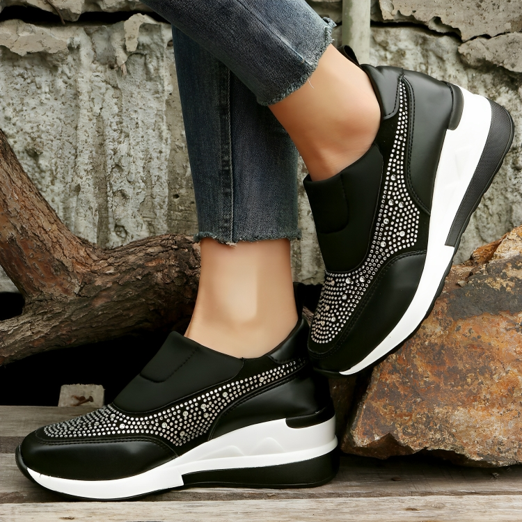 Dam Sneakers med Glitterdetaljer