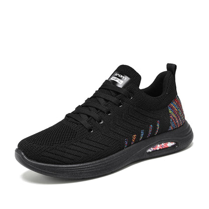 Dam Stickade Sneakers med Flexibel Passform