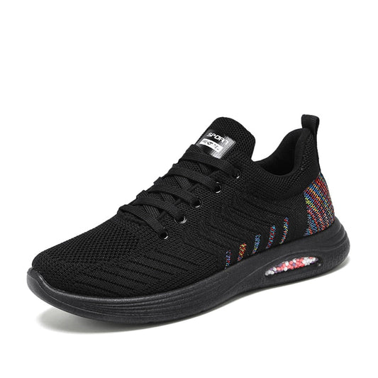 Dam Stickade Sneakers med Flexibel Passform