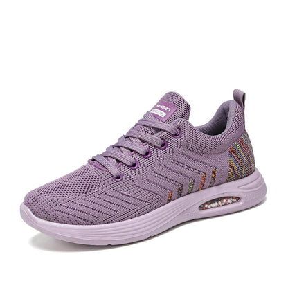 Dam Stickade Sneakers med Flexibel Passform