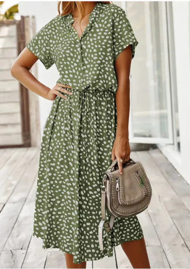 Dam Vintage Sommarklänning med Mittärmar för Vardags och Fest 5
