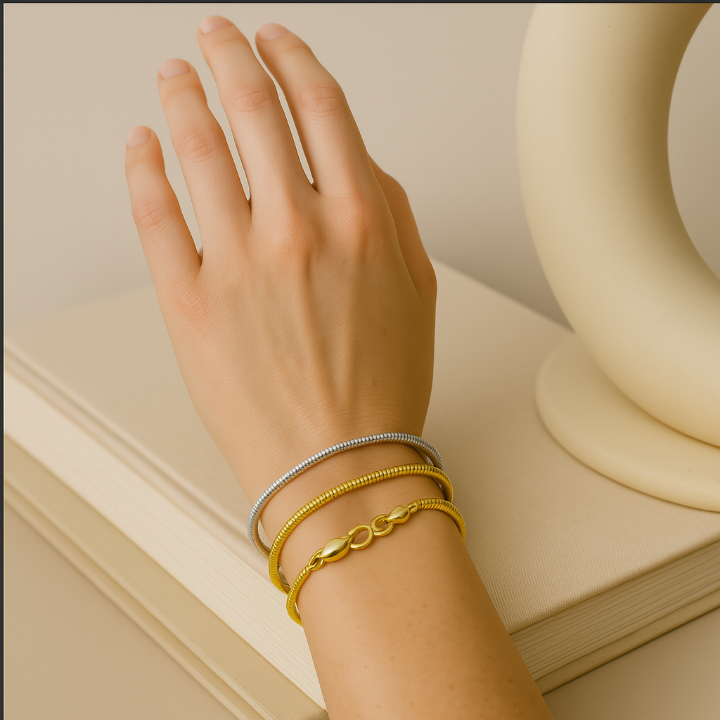 Damarmband med minimalistisk design och ormspänne 0