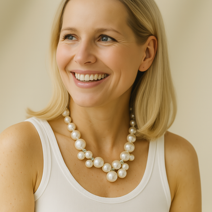 Damhalsband med rund pärldesign 4