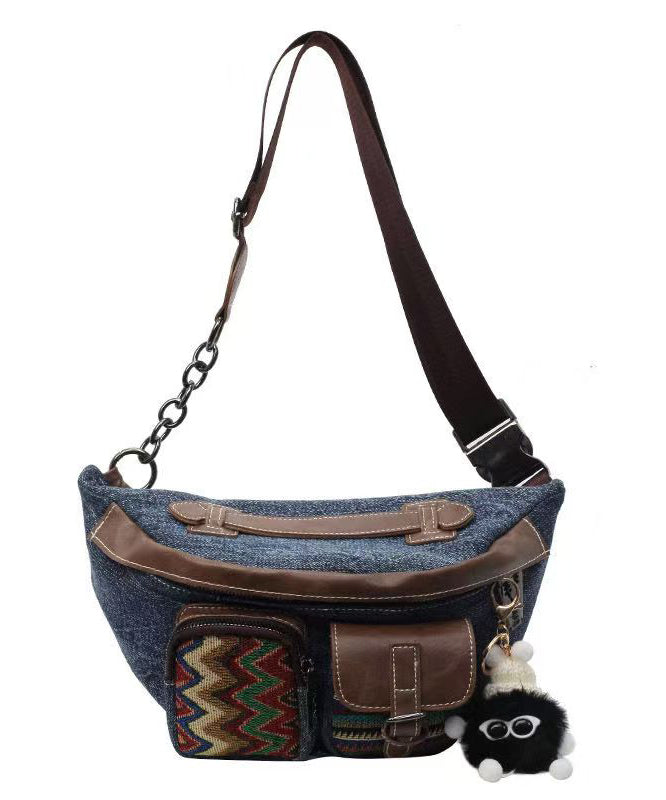 Unisex Stylish Denim Leisure Bag with Large Capacity
