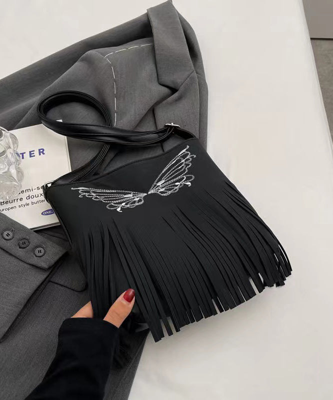 Dam Elegant Mocka Messenger Väska med Fjärils Tassel