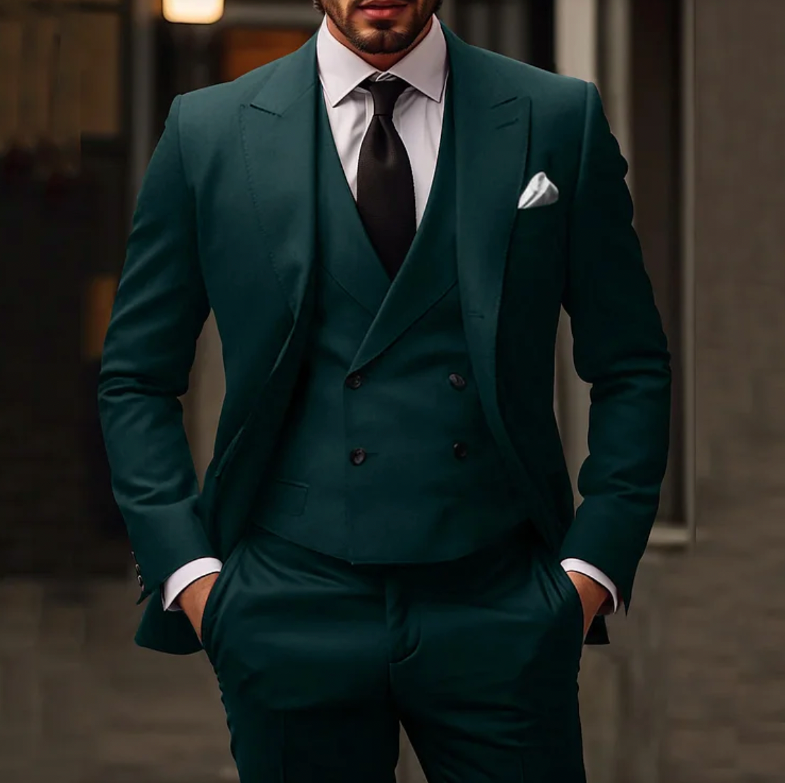 Herr Tredelad Kostym | Blazer, Väst och Byxor