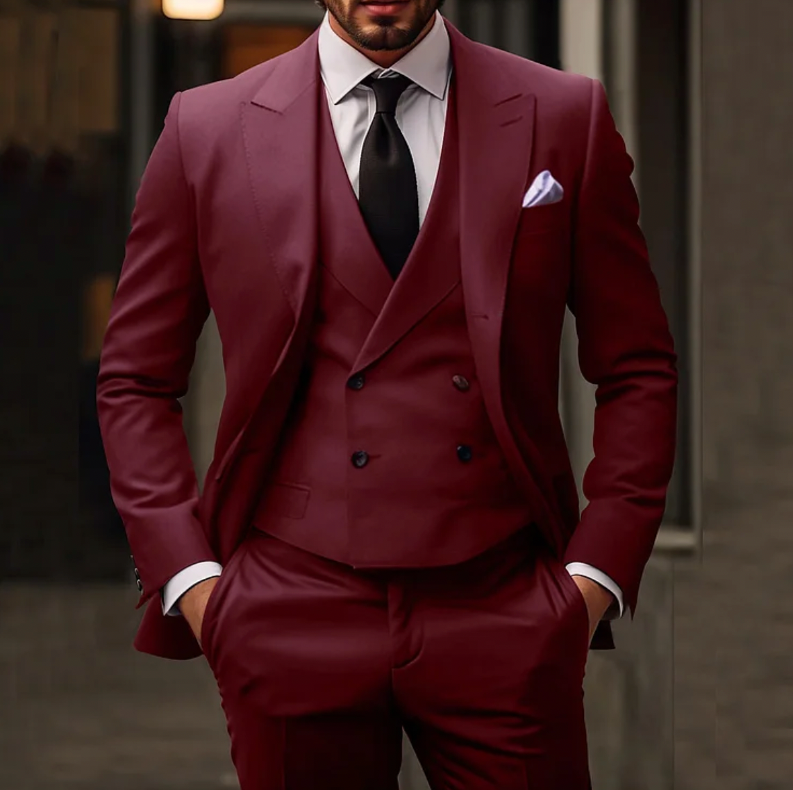 Herr Tredelad Kostym | Blazer, Väst och Byxor