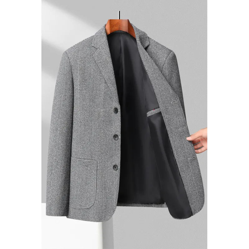 Herreblazer | Skåret jakkeslag | Ensfarget
