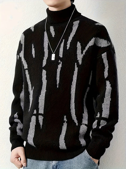 Her Strikket Turtleneck med Graffiti-tryk