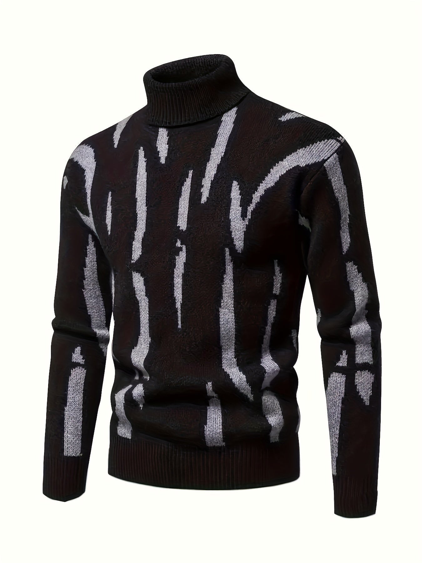 Her Strikket Turtleneck med Graffiti-tryk