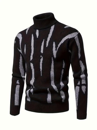Her Strikket Turtleneck med Graffiti-tryk