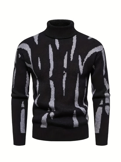 Her Strikket Turtleneck med Graffiti-tryk