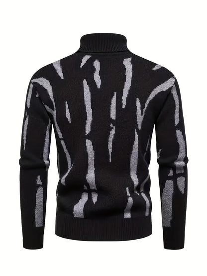 Her Strikket Turtleneck med Graffiti-tryk