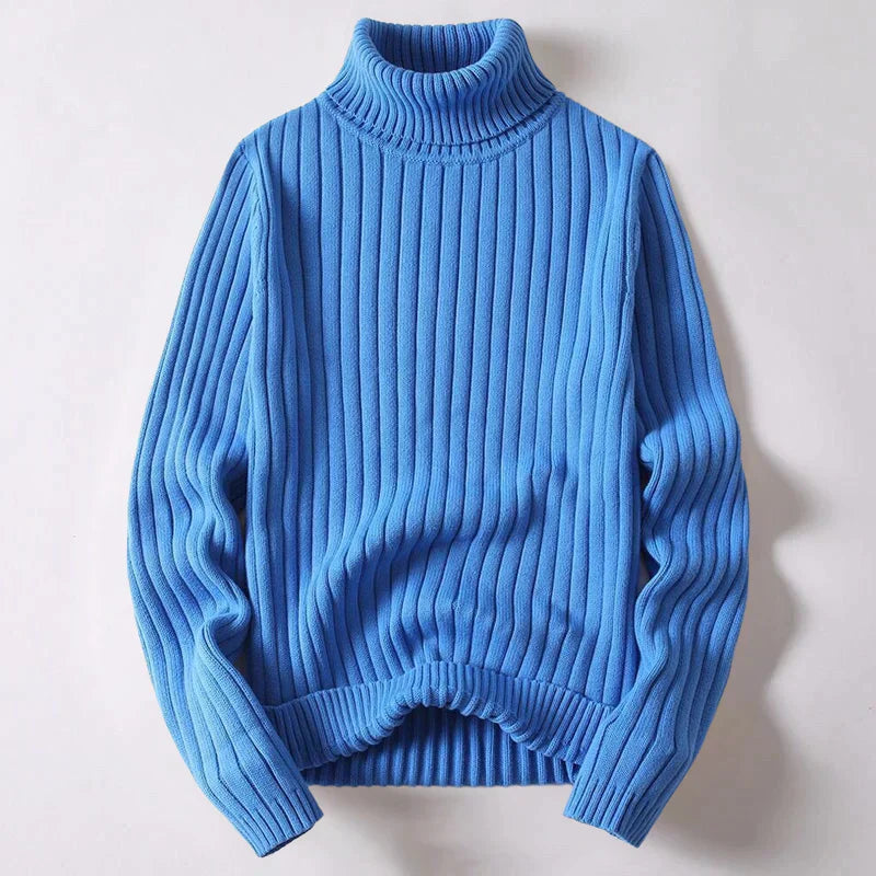 Herresweater med polokrave og lange ærmer