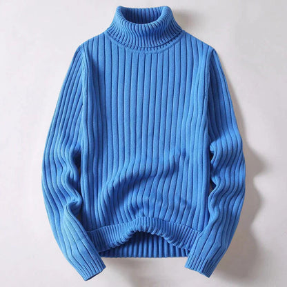 Herresweater med polokrave og lange ærmer