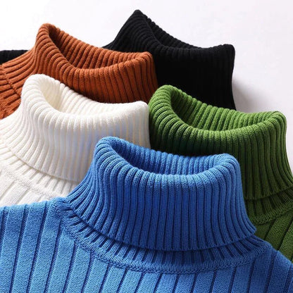 Herresweater med polokrave og lange ærmer