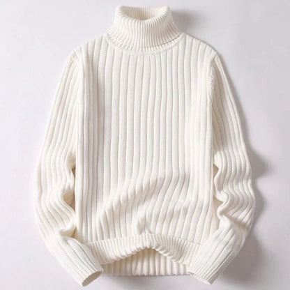Herresweater med polokrave og lange ærmer