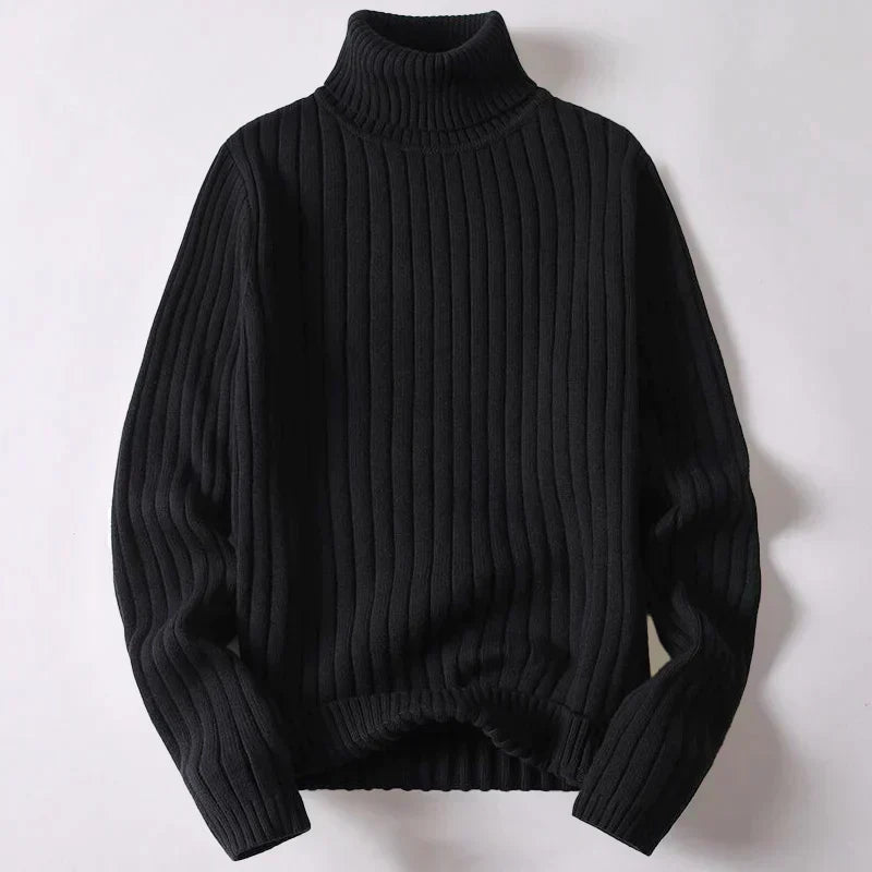 Herresweater med polokrave og lange ærmer