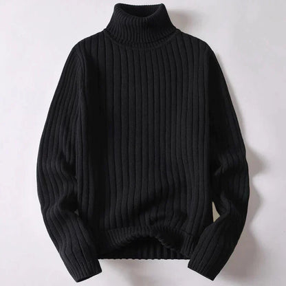 Herresweater med polokrave og lange ærmer