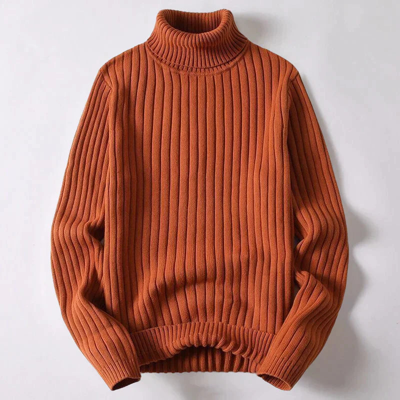 Herresweater med polokrave og lange ærmer