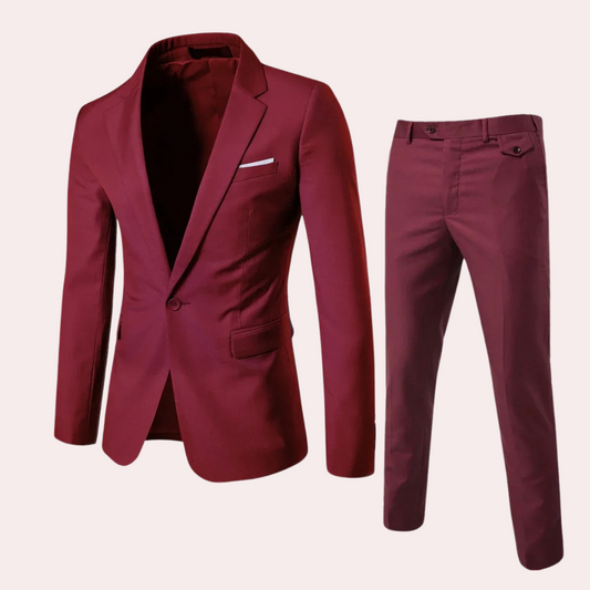Herrar Formell Set med Blazer och Skräddarsydda Byxor
