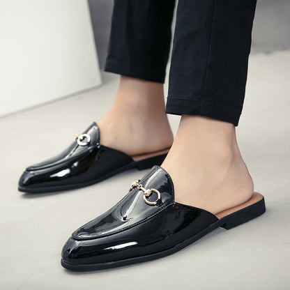 Herre sofistikerte patentlær loafers med metallinnredning