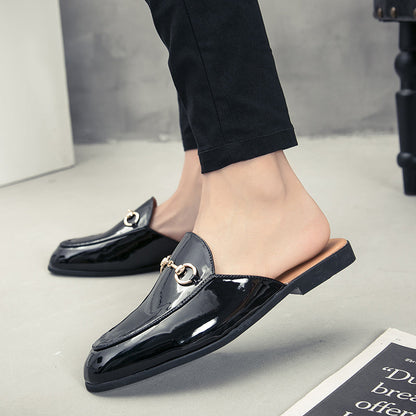 Herre sofistikerte patentlær loafers med metallinnredning