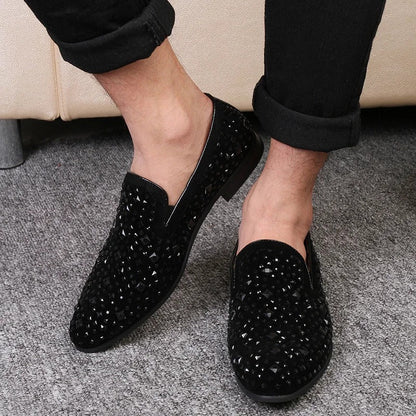 Herre syntetiske loafers med metalliske detaljer