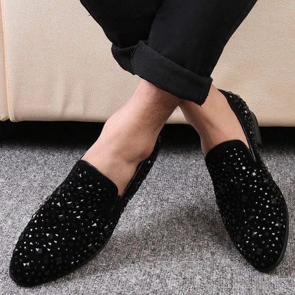 Herre syntetiske loafers med metalliske detaljer