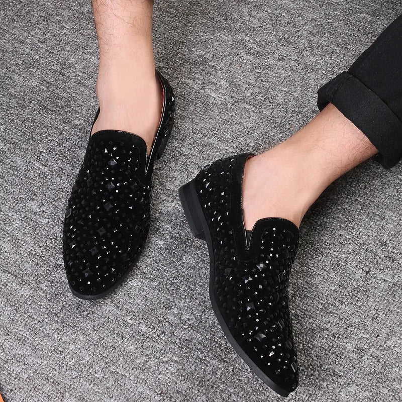 Herre syntetiske loafers med metalliske detaljer