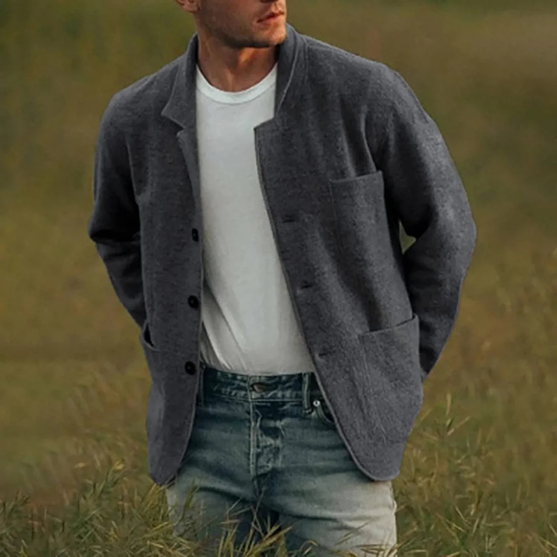 Herrens Modern Blazer med Lång Ärme och Standardlängd 1