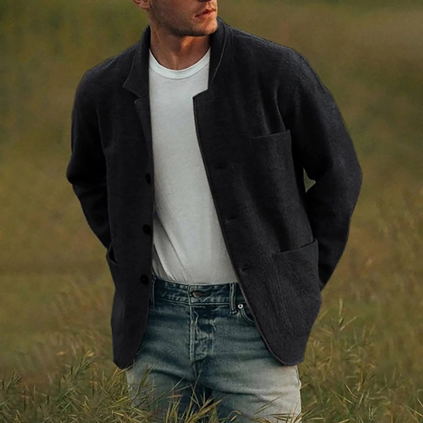 Herrens Modern Blazer med Lång Ärme och Standardlängd 3