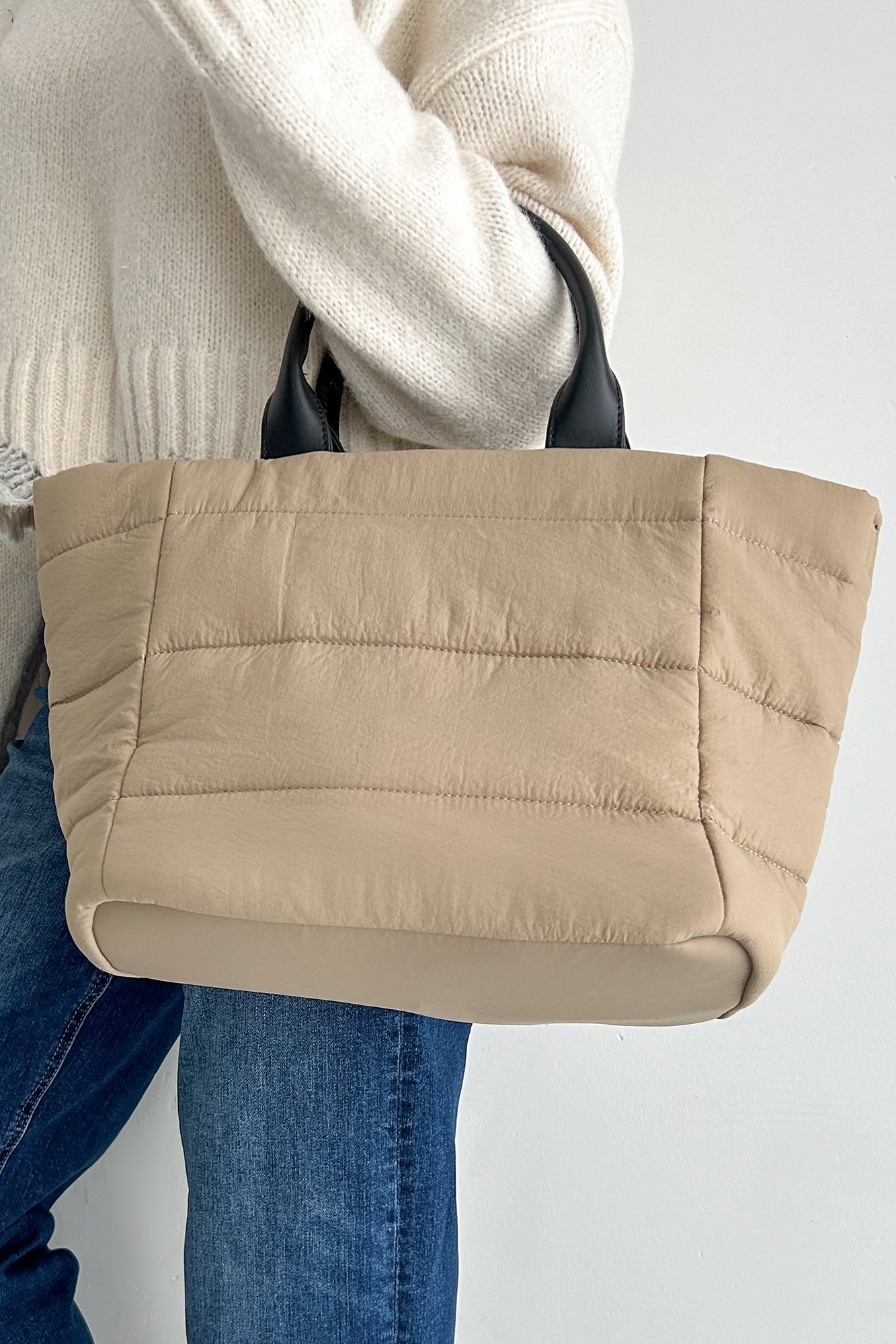 Dam Stilren Nylon Totväska med Avtagbar Crossbody Rem och Inre Fickor