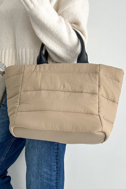 Dam Stilren Nylon Totväska med Avtagbar Crossbody Rem och Inre Fickor