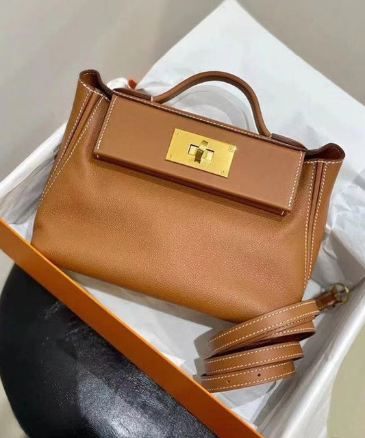 Dam Hållbar Kalvläder Crossbody Väska med Fina Detaljer