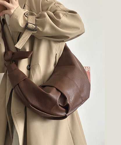 Dam Elegant Faux Läder Crossbody Väska med Fickor