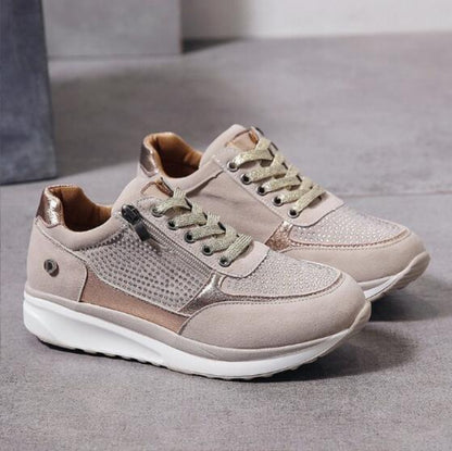 Dam Sneakers med Snörning | Sidodragkedja
