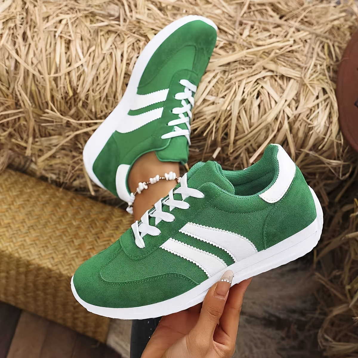 Dam Låga Sneakers | Snörning