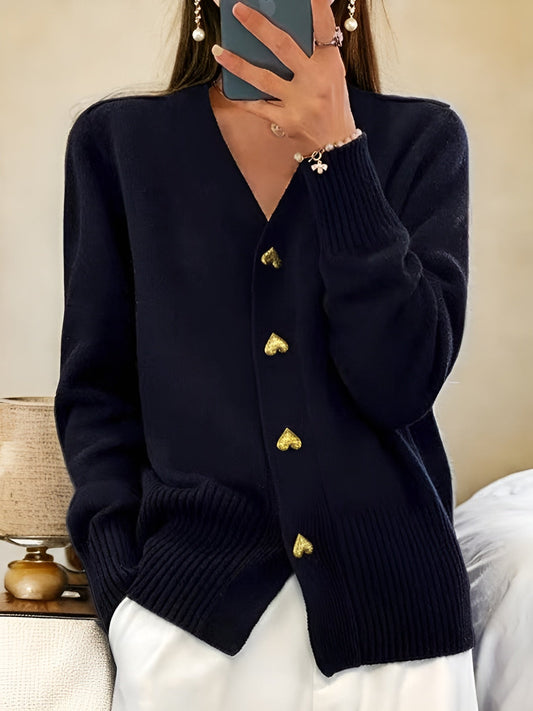 Dam V-ringad Cardigan | Knäppning