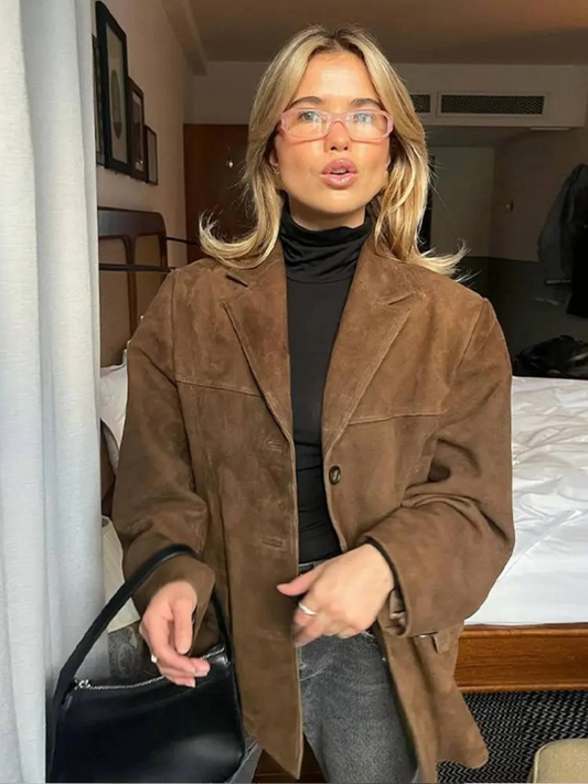 Dam Oversized Trenchcoat med Långa Ärmar
