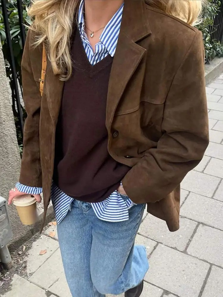 Kvinnors Oversized Trenchcoat med Lång Ärmlängd 2