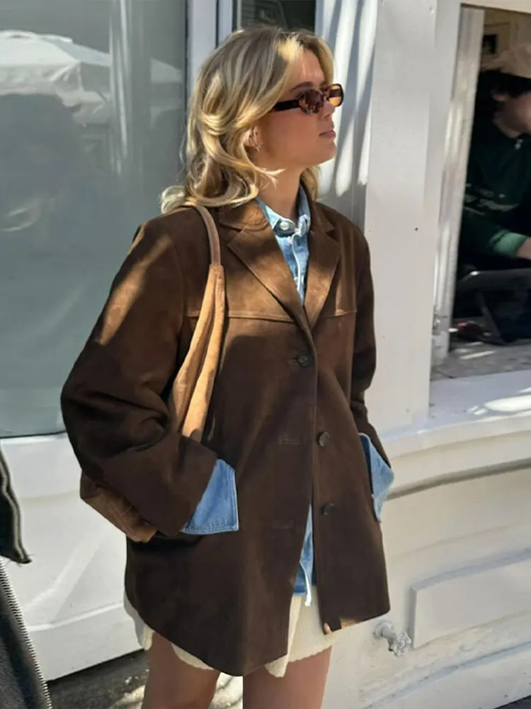 Kvinnors Oversized Trenchcoat med Lång Ärmlängd 4